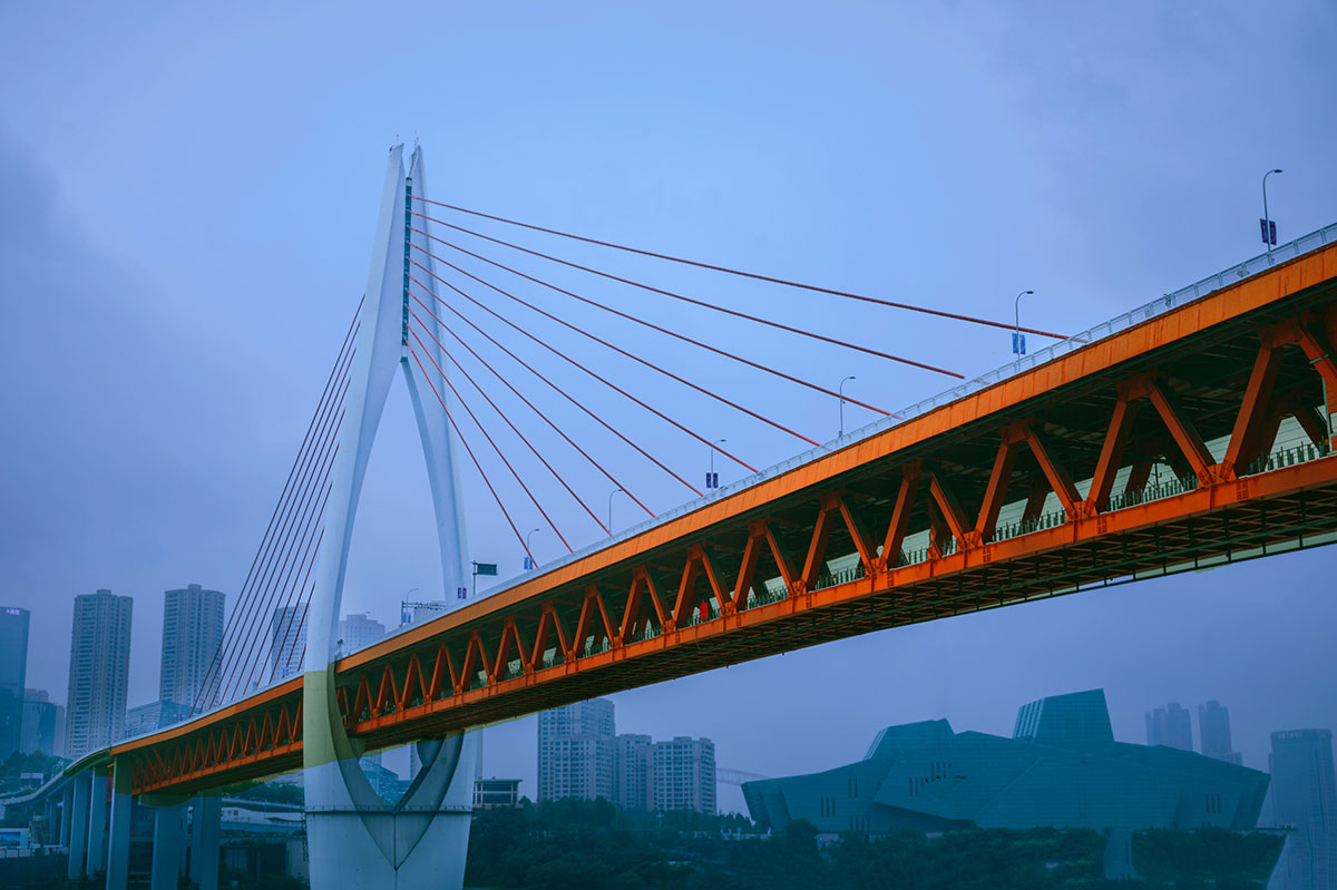 Laje de passarela de pedestres da ponte Chongqing Dongshuimen