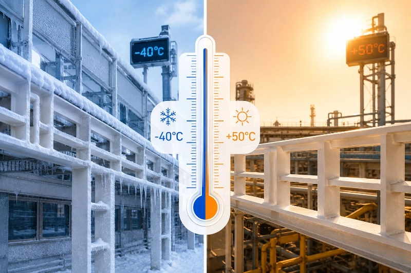 A maioria dos engenheiros sabe que o FRP é resistente à corrosão. Menos pessoas sabem como ele funciona em temperaturas extremas