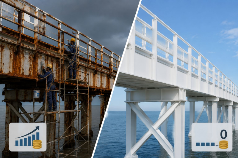 FRP vs Aço: Por que o custo total de propriedade é mais importante do que o preço de compra